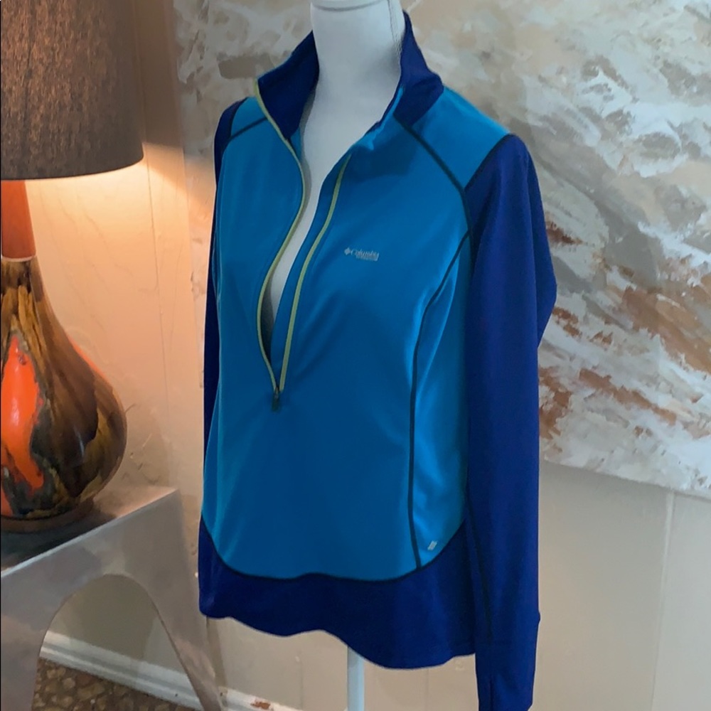 Columbia 1/2 zip omniwick pullover blue